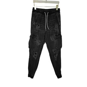BlueNotes Denim High Rise Relaxed Jogger Jeans Black